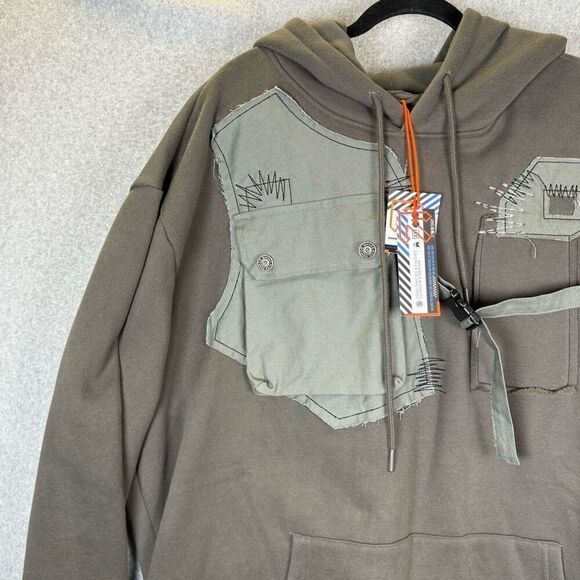 Smoke Rise utility hoodie mens 6x (measures 2x) gorpcore techwear NWT - Picture 4 of 10